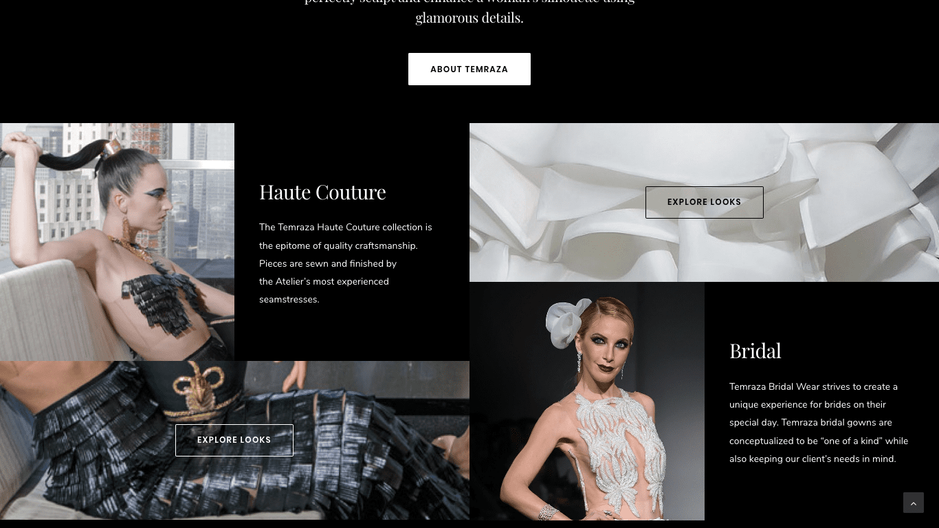 Temraza Fashion Website: Haute Couture for Red Carpet Events